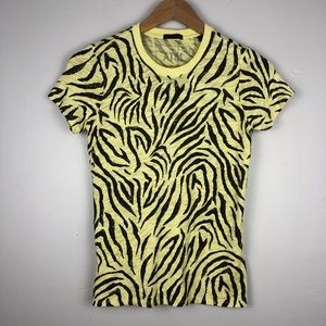 ATM Black Yellow Zebra Print Short Sleeve Tee
